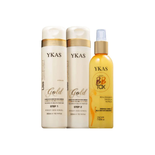 Kit Ykas Gold Progressiva (2 x 300 ml) + Bbtox Líquido 250 ml