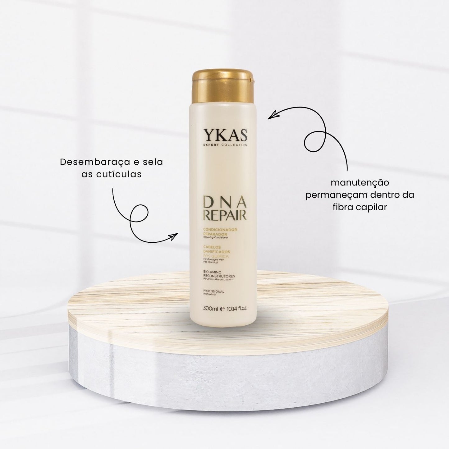 Kit Ykas Nutri Complex Leave Pequeno + Dna Repair Trio Pequeno + Progressiva Orgânico 300 ml