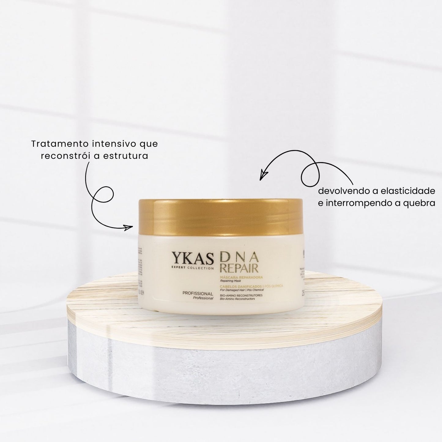 Kit Ykas Nutri Complex Leave Pequeno + Dna Repair Trio Pequeno + Progressiva Orgânico 300 ml