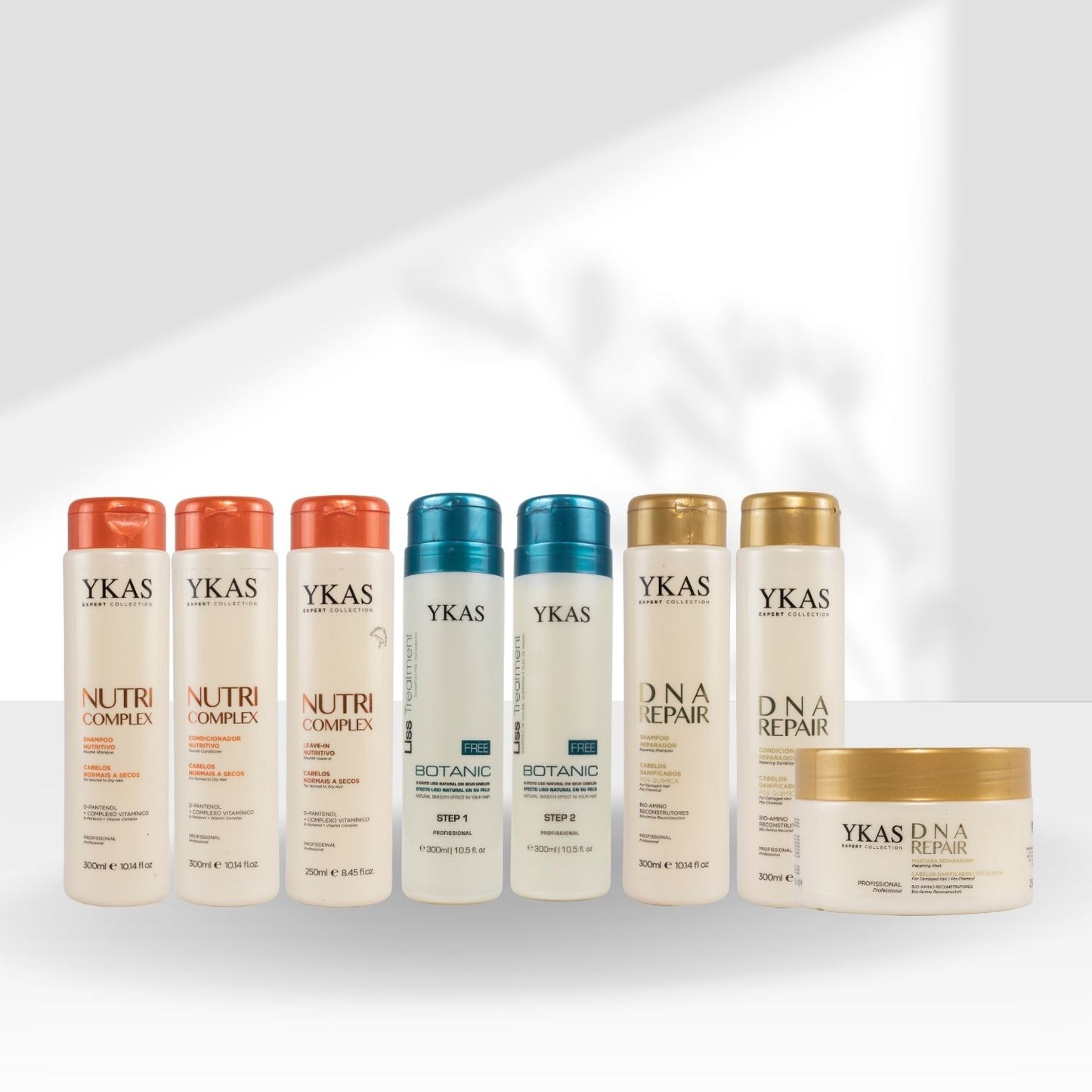 Kit Ykas Nutri Complex Leave Pequeno + Dna Repair Trio Pequeno + Progressiva Orgânico 300 ml