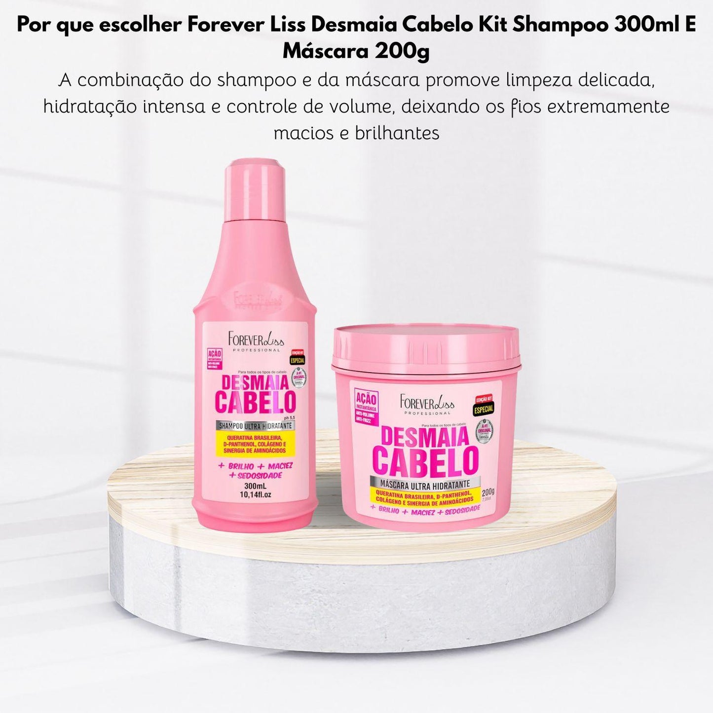 Kit Forever Liss Desmaia Cabelo Shampoo 300 ml e Máscara 200 g