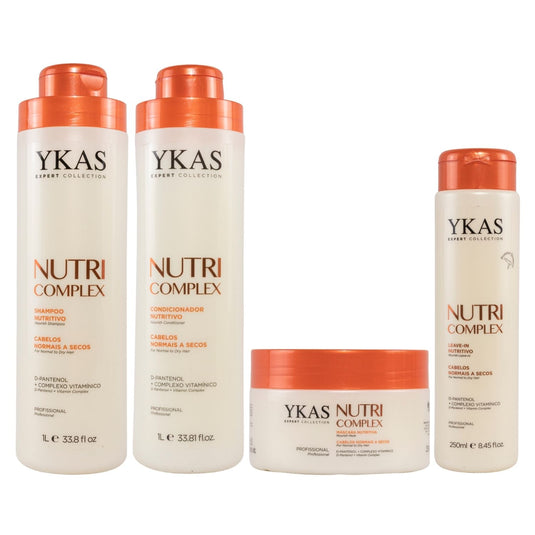 Kit Ykas Nutri Complex Shampoo + Condicionador 1 Litro + Máscara 250 g + Leave-in 250 g