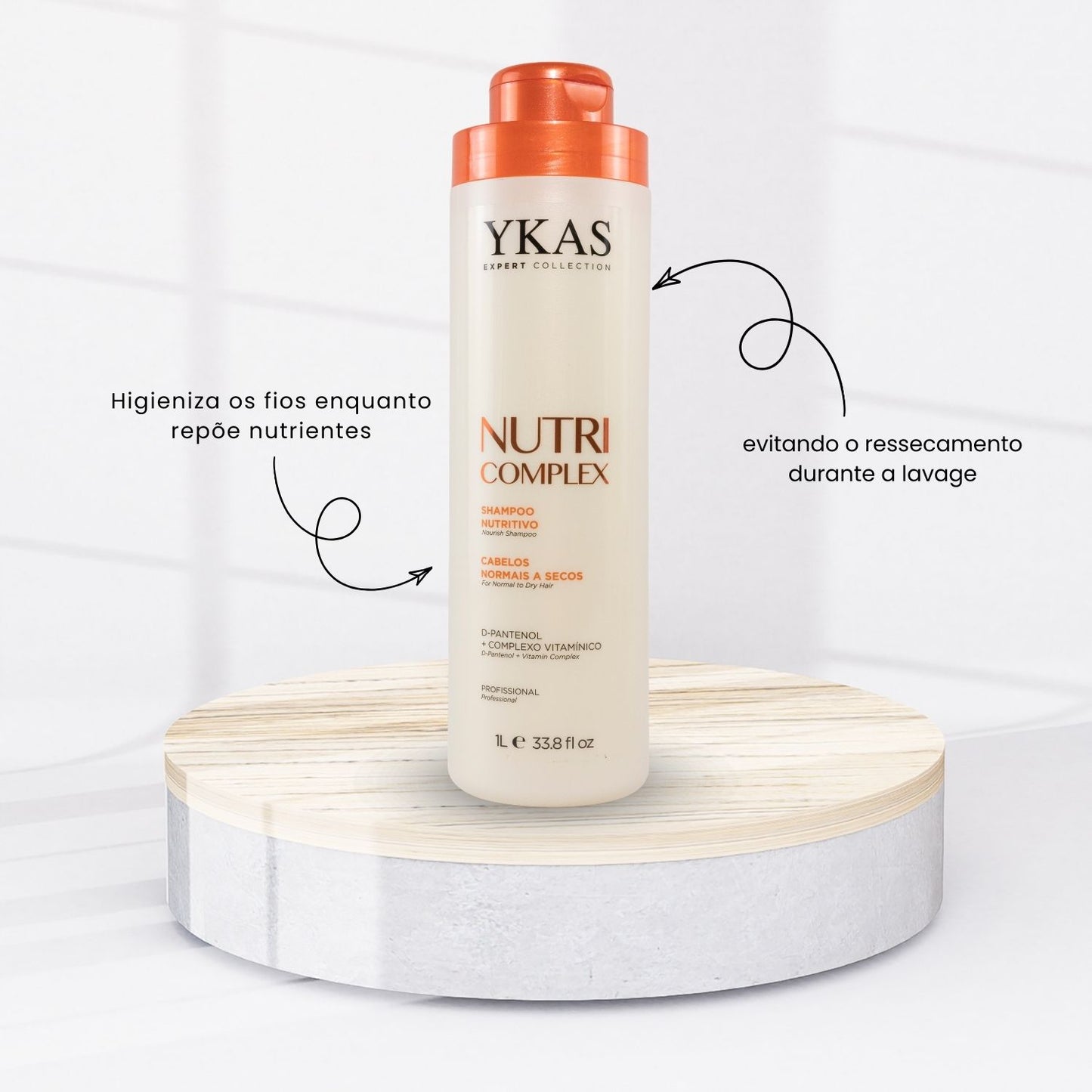 Kit Ykas Nutri Complex Shampoo + Condicionador 1 Litro + Máscara 250 g + Leave-in 250 g