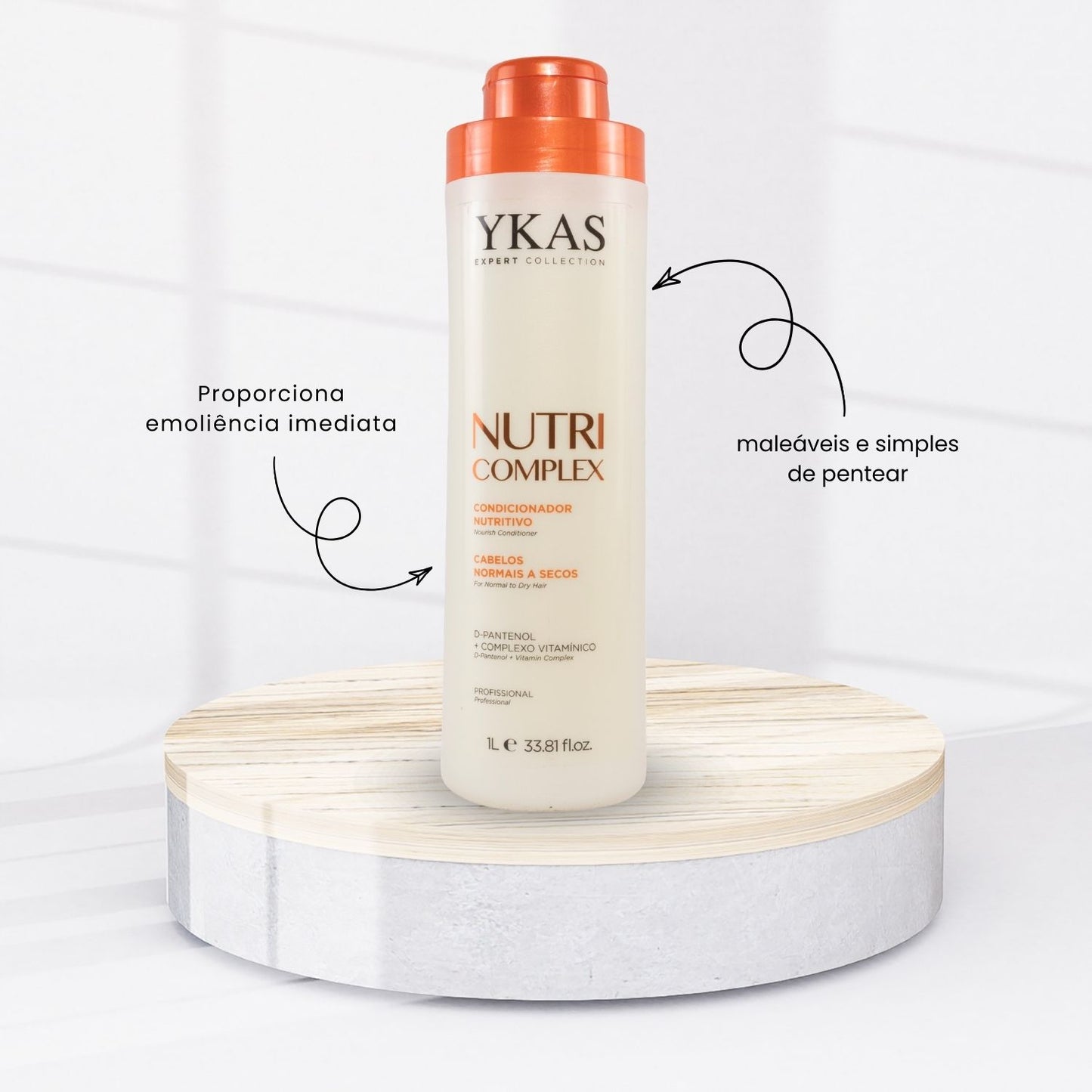 Kit Ykas Nutri Complex Shampoo + Condicionador 1 Litro + Máscara 250 g + Leave-in 250 g