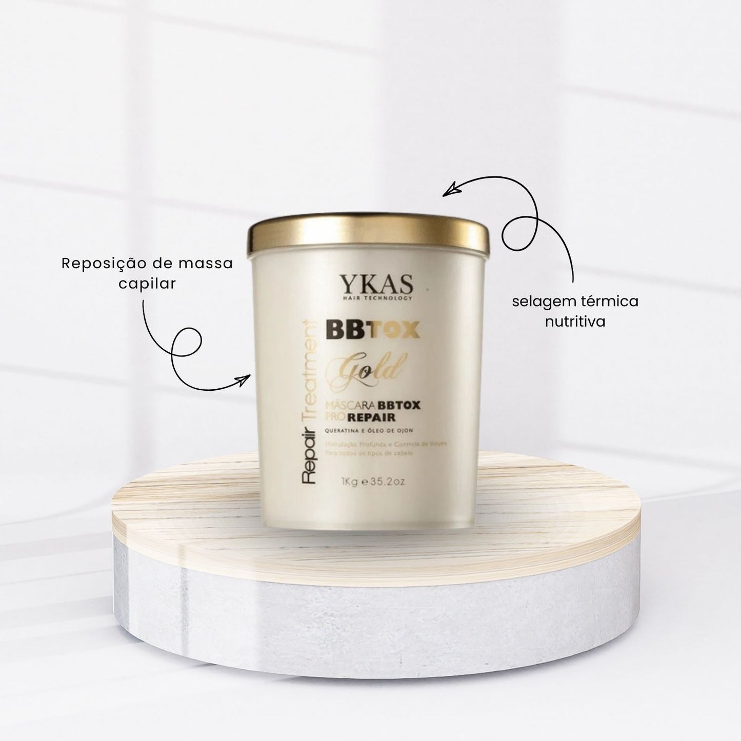 Kit Ykas Progressiva Citric 1 Litro + Verniz 1 Kg + Bbtox Gold 1 Kg