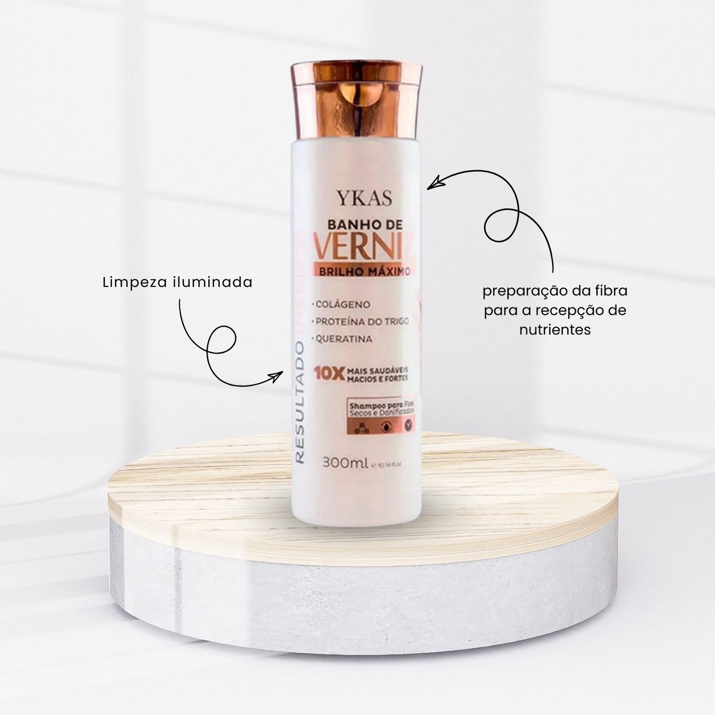 Kit Ykas Verniz Shampoo 300 ml + Máscara 250 g
