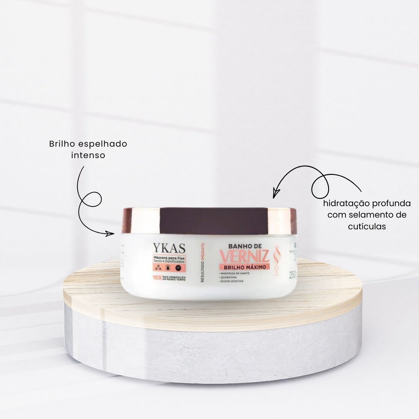 Kit Ykas Verniz Shampoo 300 ml + Máscara 250 g