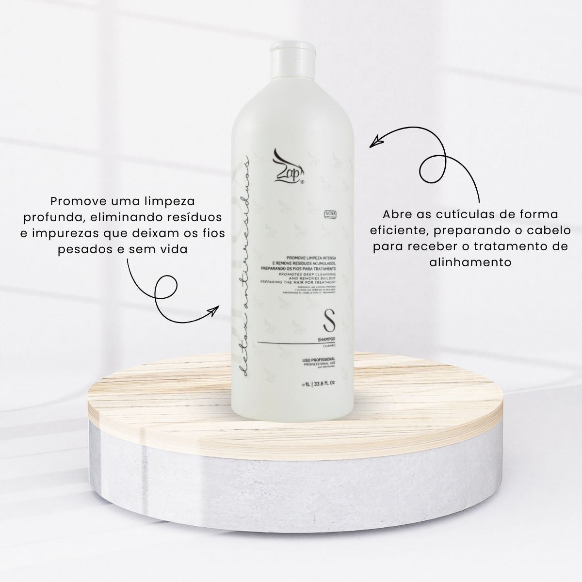 Progressiva Zap Detox Antirresíduos Me Leva Shampoo e Máscara 2 x 1 Litro