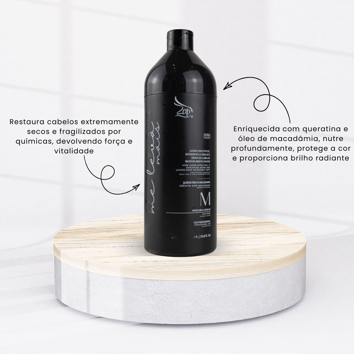 Progressiva Zap Detox Antirresíduos Me Leva Shampoo e Máscara 2 x 1 Litro