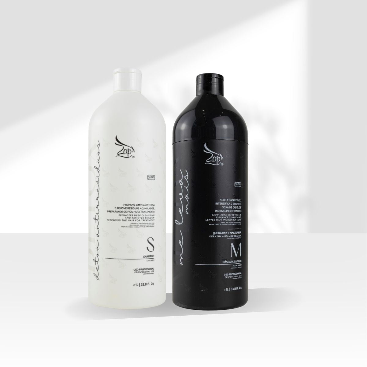 Progressiva Zap Detox Antirresíduos Me Leva Shampoo e Máscara 2 x 1 Litro