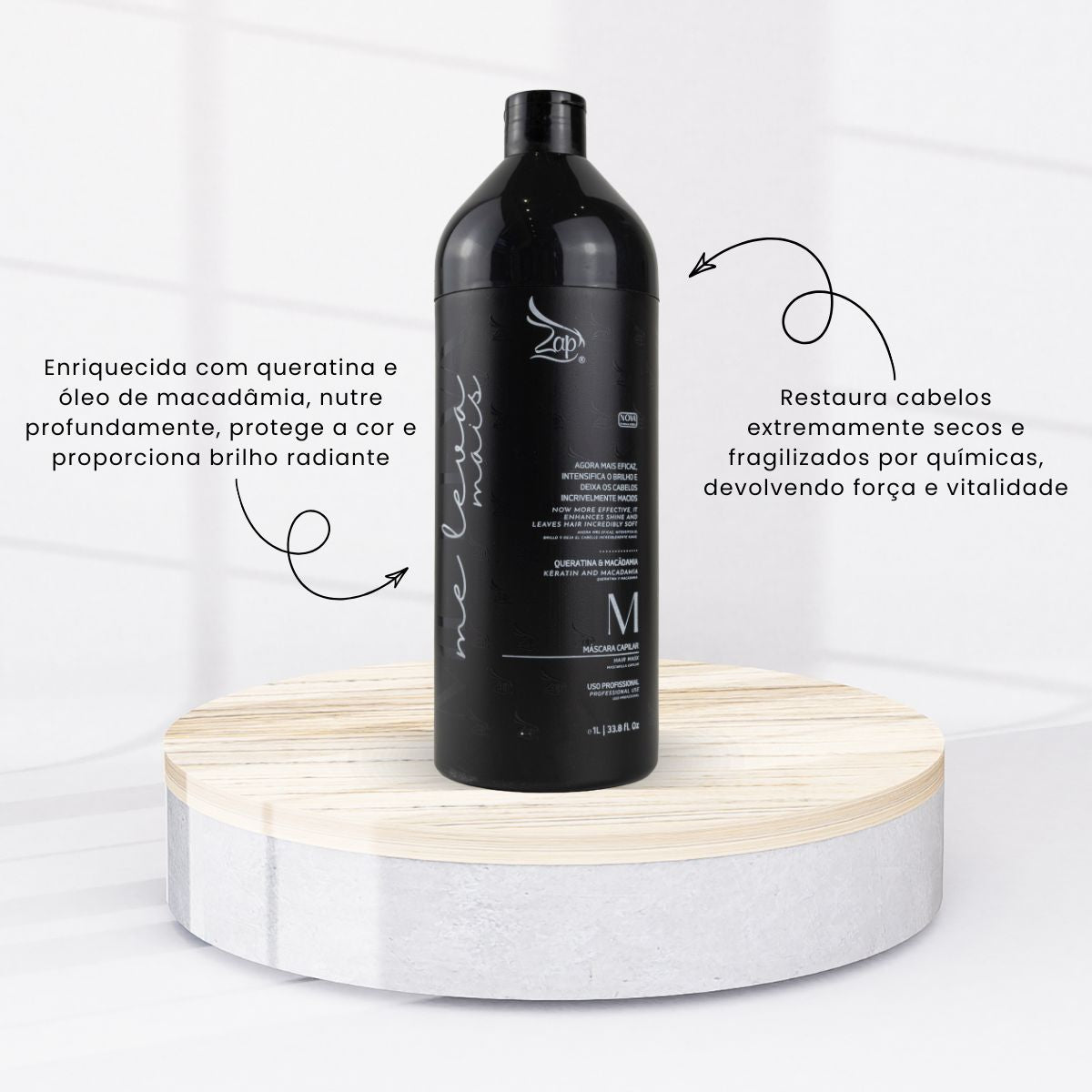 Kit Zap Me Leva+ 2 Shampoo e Máscara (2 x 1 Litro)