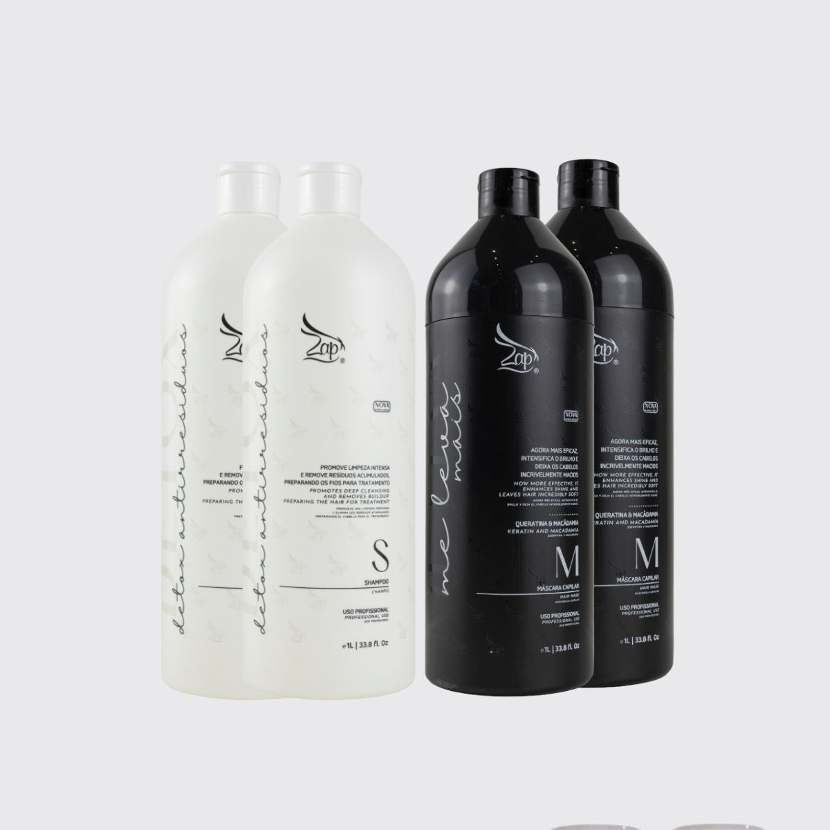 Kit Zap Me Leva+ 2 Shampoo e Máscara (2 x 1 Litro)