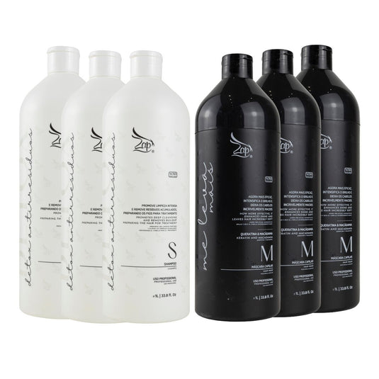 Kit Zap Me Leva+ 3 Shampoo e Máscara (2 x 1 Litro)