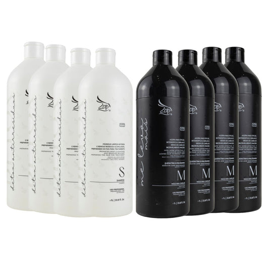 Kit Zap Me Leva+ 4 Shampoo e Máscara (2 x 1 Litro)