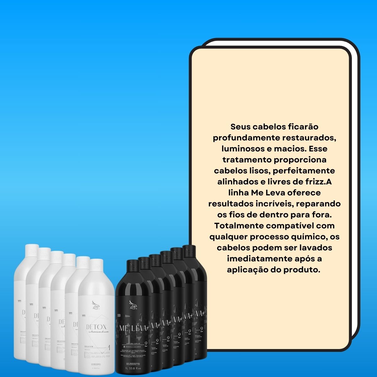 Kit Zap Me Leva+ 6 Shampoo e Máscara (2 x 1 Litro)