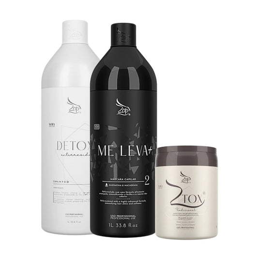 Kit Zap Me Leva+ Shampoo e Máscara ( 2 x 1 Litro ) e Ztox 950 g