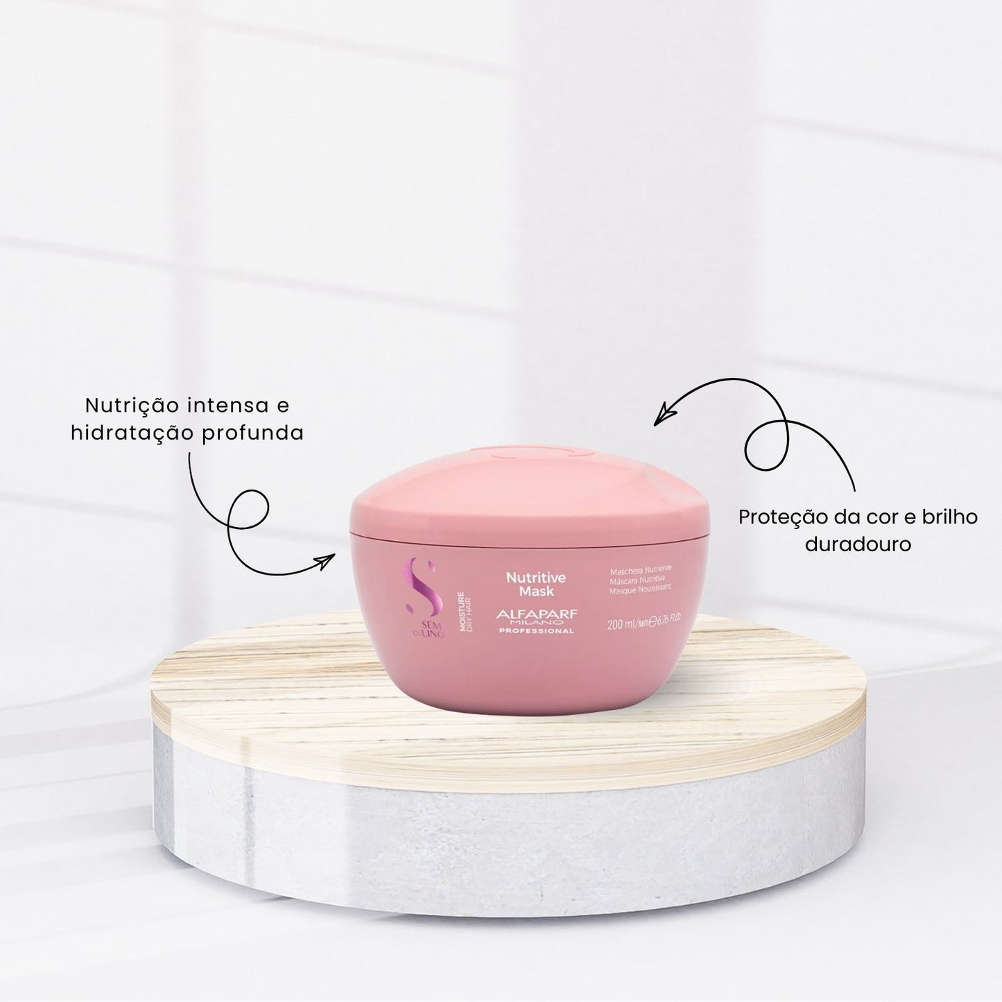 Máscara Alfaparf Semi Di Lino Moisture Máscara de Hidratação e Nutrição 200 ml