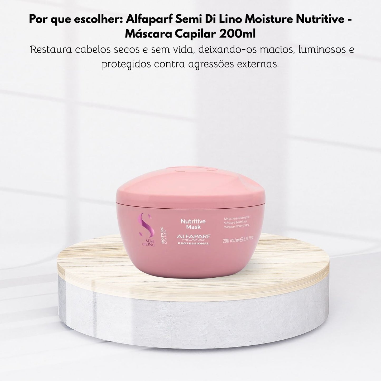 Máscara Alfaparf Semi Di Lino Moisture Máscara de Hidratação e Nutrição 200 ml
