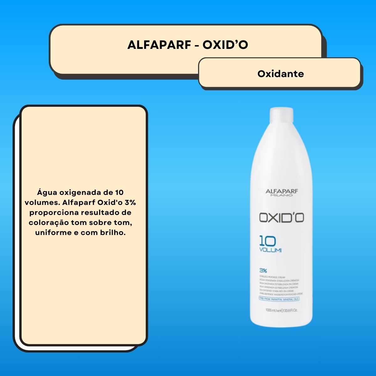 Agua Oxigenada Alfaparf Oxid'o 3% 10 volumes 1 Litro