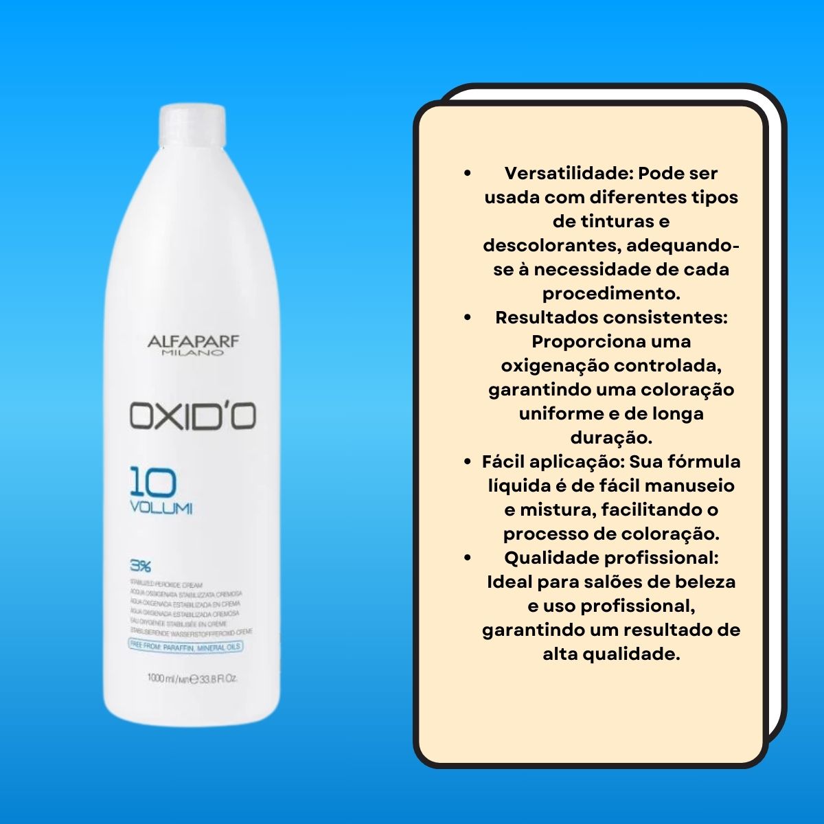 Agua Oxigenada Alfaparf Oxid'o 3% 10 volumes 1 Litro