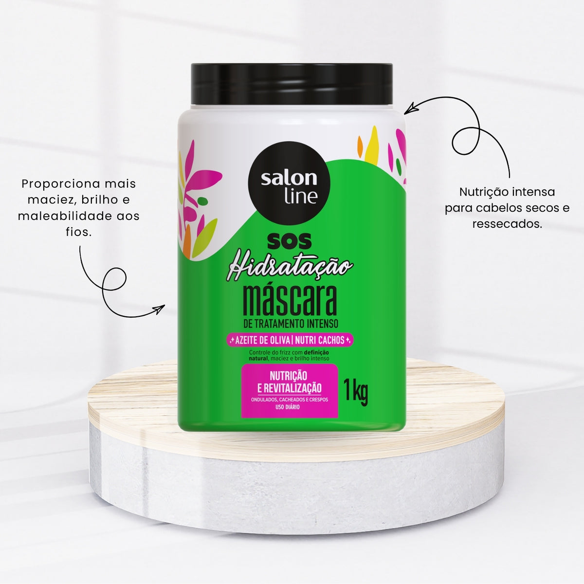 Kit Salon Line SOS Azeite Oliva Shampoo Condicionador e Máscara