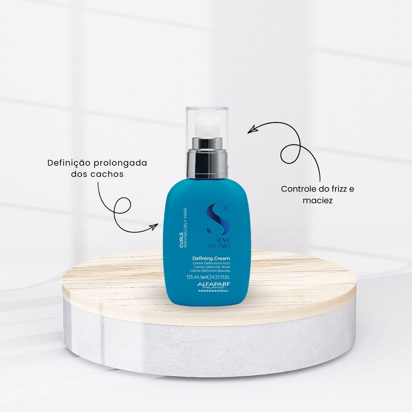 Leave-in Alfaparf Semi di Lino Curls Defining Cream Creme Ativador de Cachos para Cabelo Cacheado 125 ml