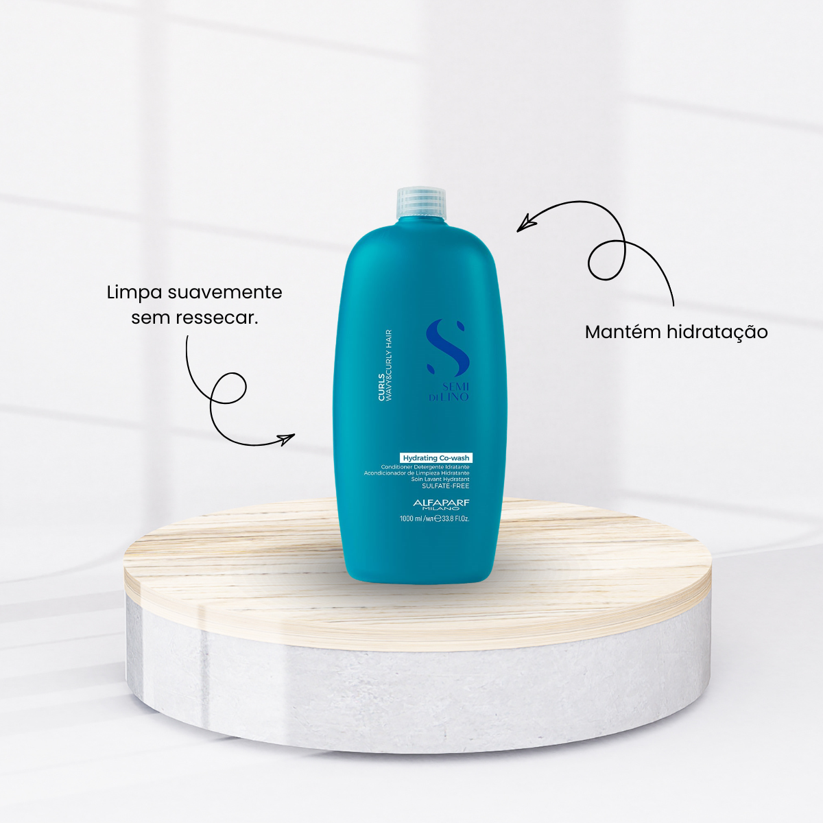 Condicionador Alfaparf Semi di Lino Curls Hydranting Co-Wash 1 Litro