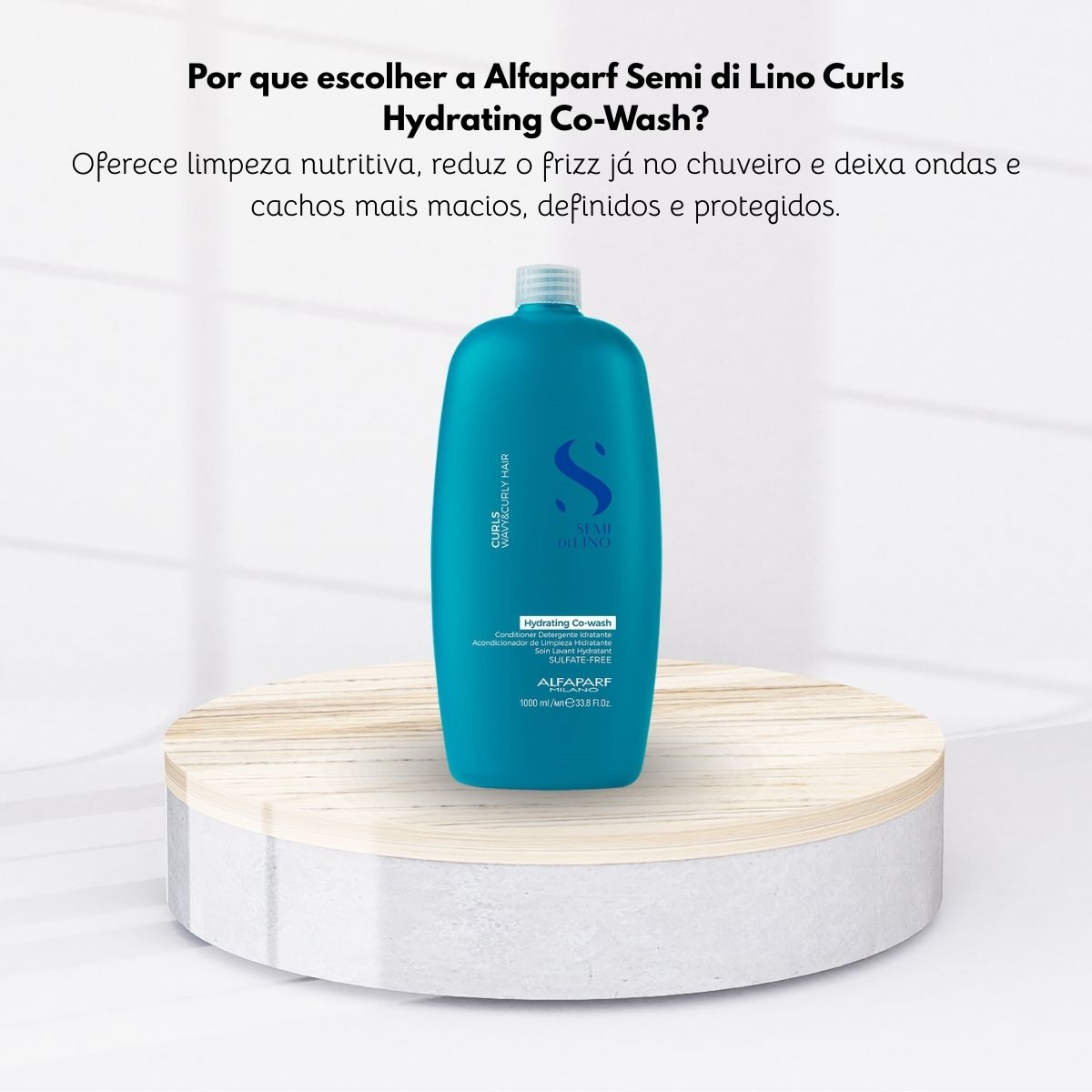 Condicionador Alfaparf Semi di Lino Curls Hydranting Co-Wash 1 Litro