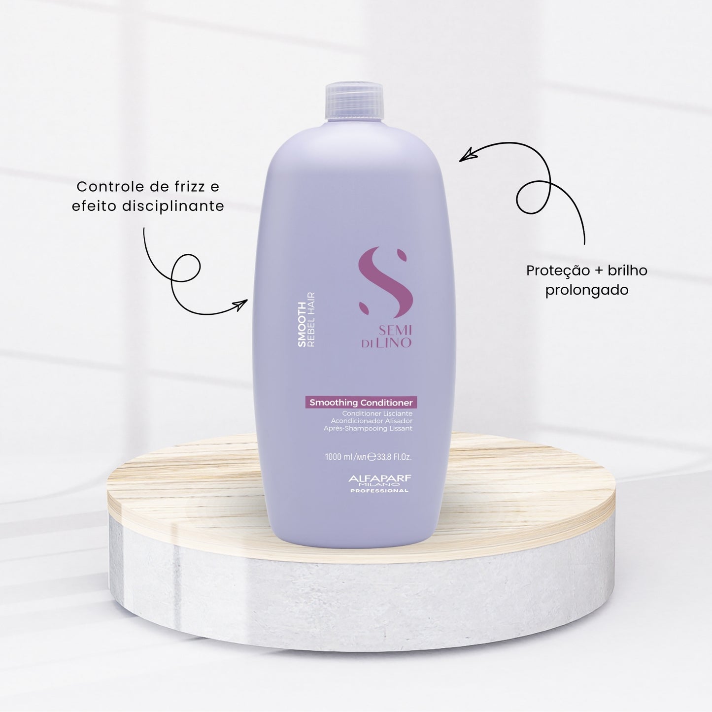 Condicionador Alfaparf Semi Di Lino Smoothing Rebel Hair 1 Litro