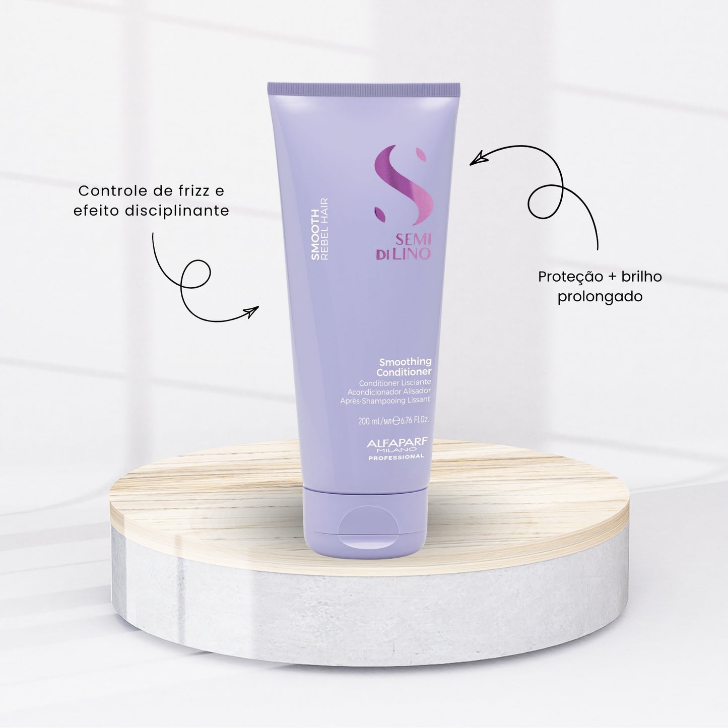 Condicionador Alfaparf Semi Di Lino Smoothing Rebel Hair 200 ml