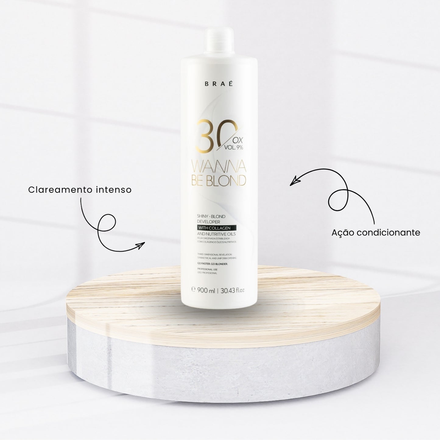 Kit Braé Wanna Be Blond Pó Descolorante 500 g + Oxidante 30 Vol. 900 ml