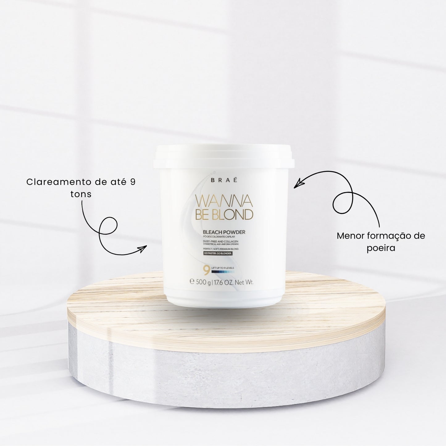 Kit Braé Wanna Be Blond Pó Descolorante 500 g + Oxidante 30 Vol. 900 ml