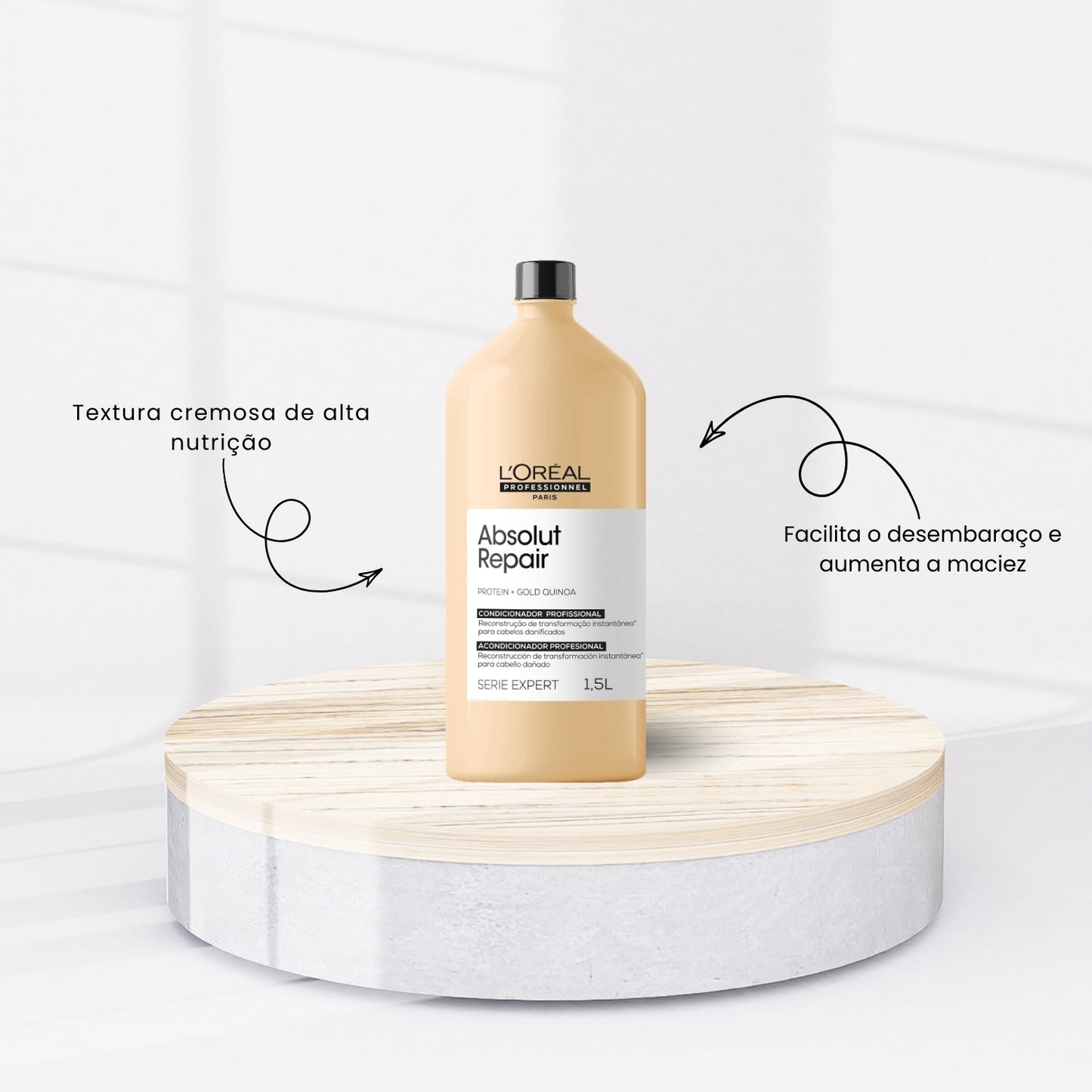 Kit Loreal Absolut Repair Gold Quinoa Shampoo + Condicionador 1,5L