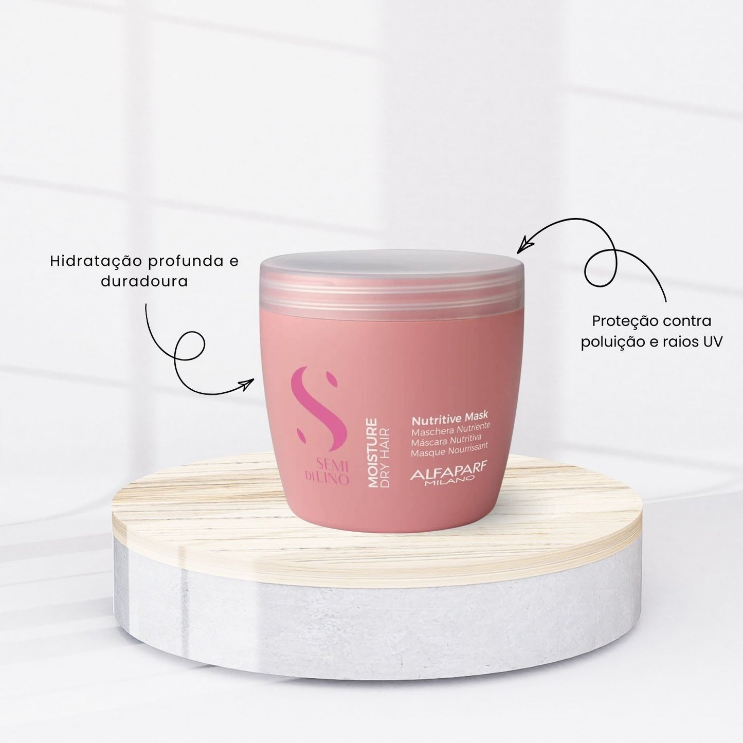 Máscara Alfaparf Semi Di Lino Moisture Máscara de Hidratação e Nutrição 500 ml