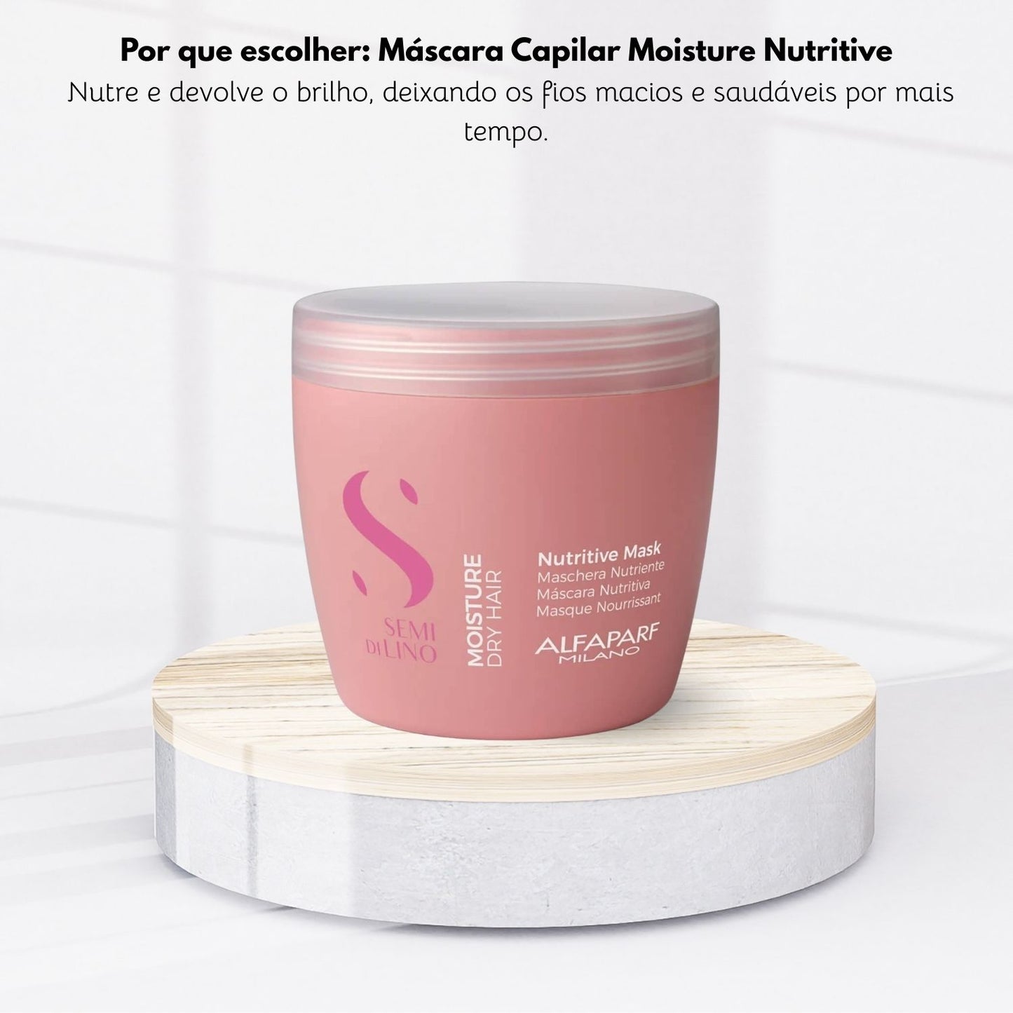 Máscara Alfaparf Semi Di Lino Moisture Máscara de Hidratação e Nutrição 500 ml