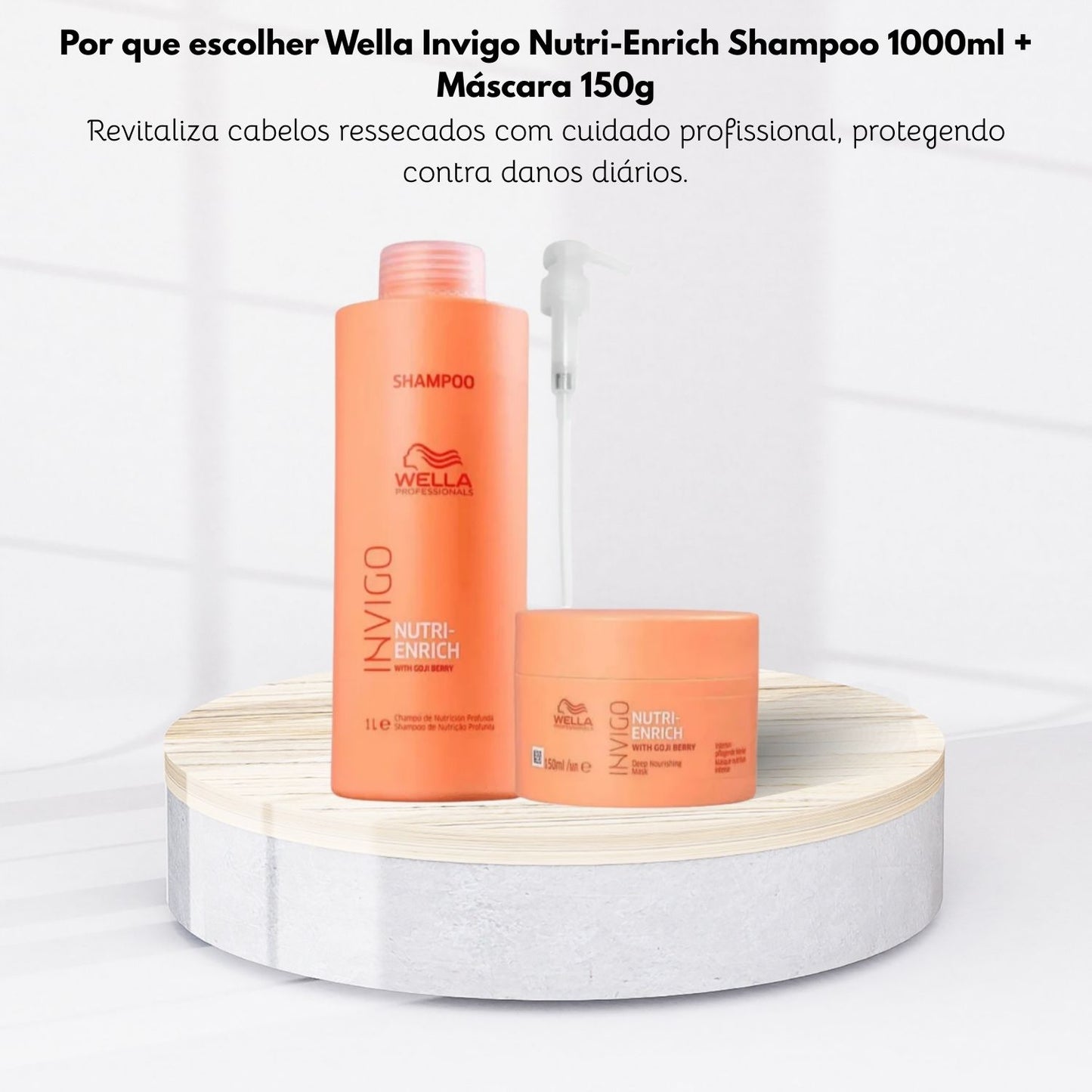 Kit Wella Invigo Nutri-Enrich Shampoo 1 Litro + Máscara 150 g