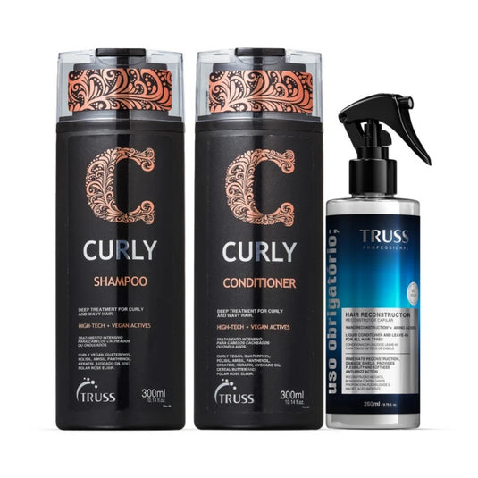 Kit Truss Curly Shampoo 300 ml + Condicionador 300 ml + Uso Obrigatório 260 ml