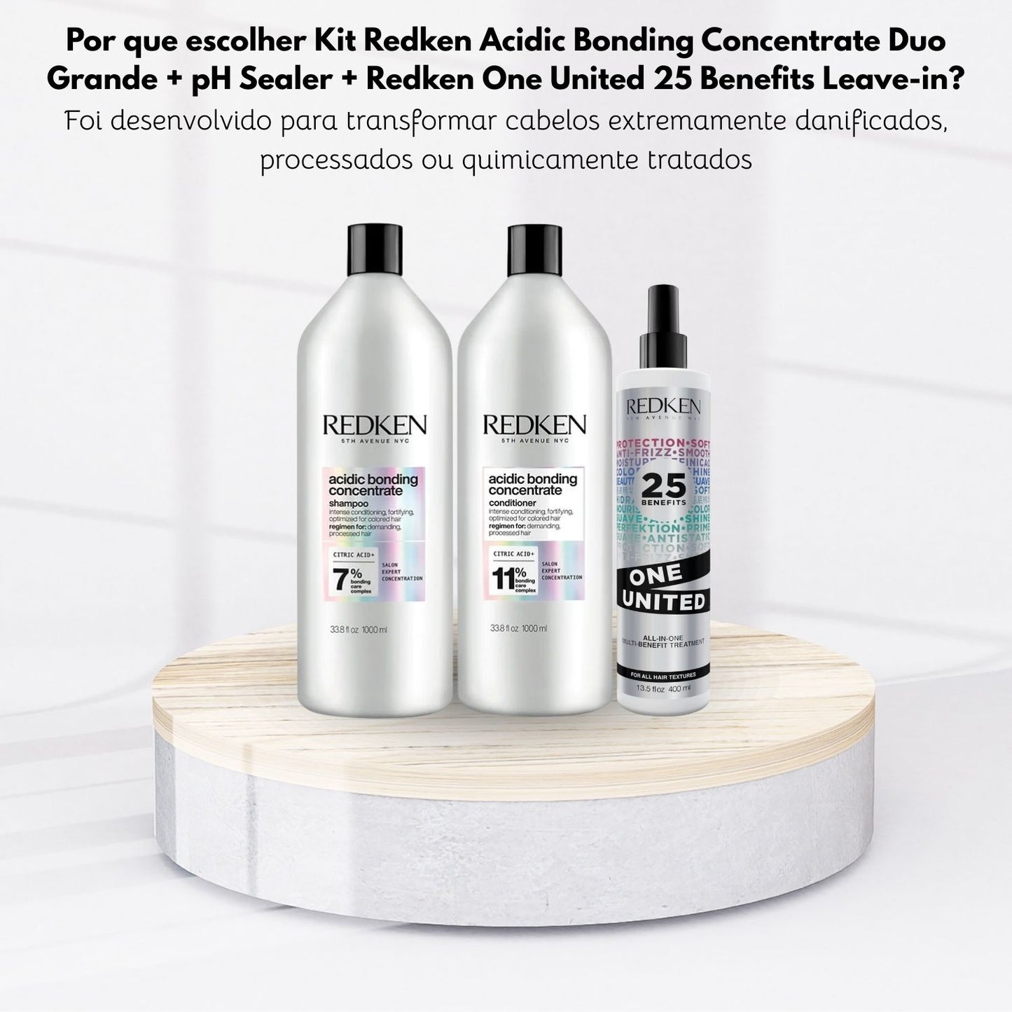 Kit Redken Acidic Bonding Concentrate Duo Grande + Redken One United 25 Benefits Leave-in 400 ml