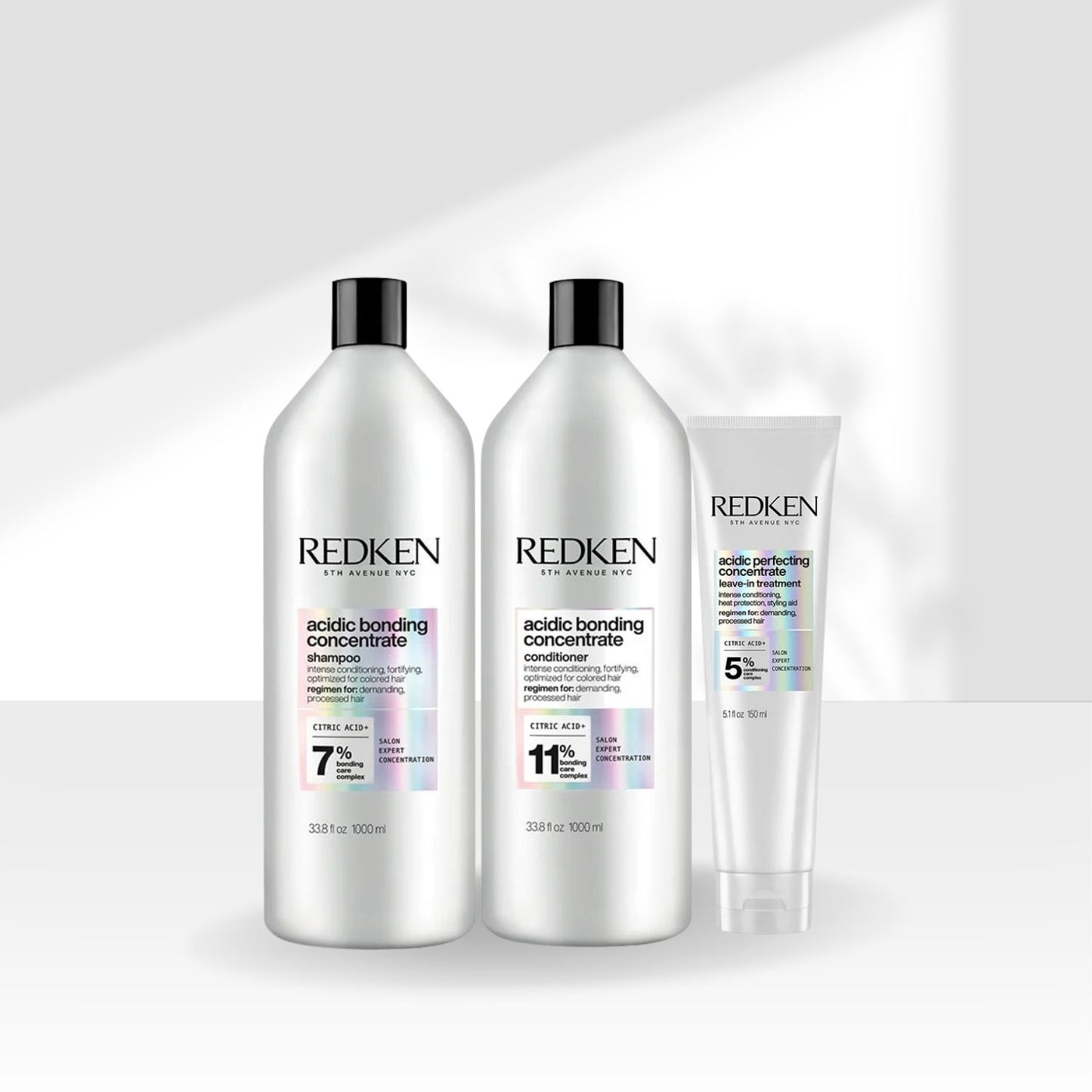 Kit Redken Acidic Bonding Concentrate Shampoo + Condicionador 1 Litro + Concentrate Leave-in 150 ml