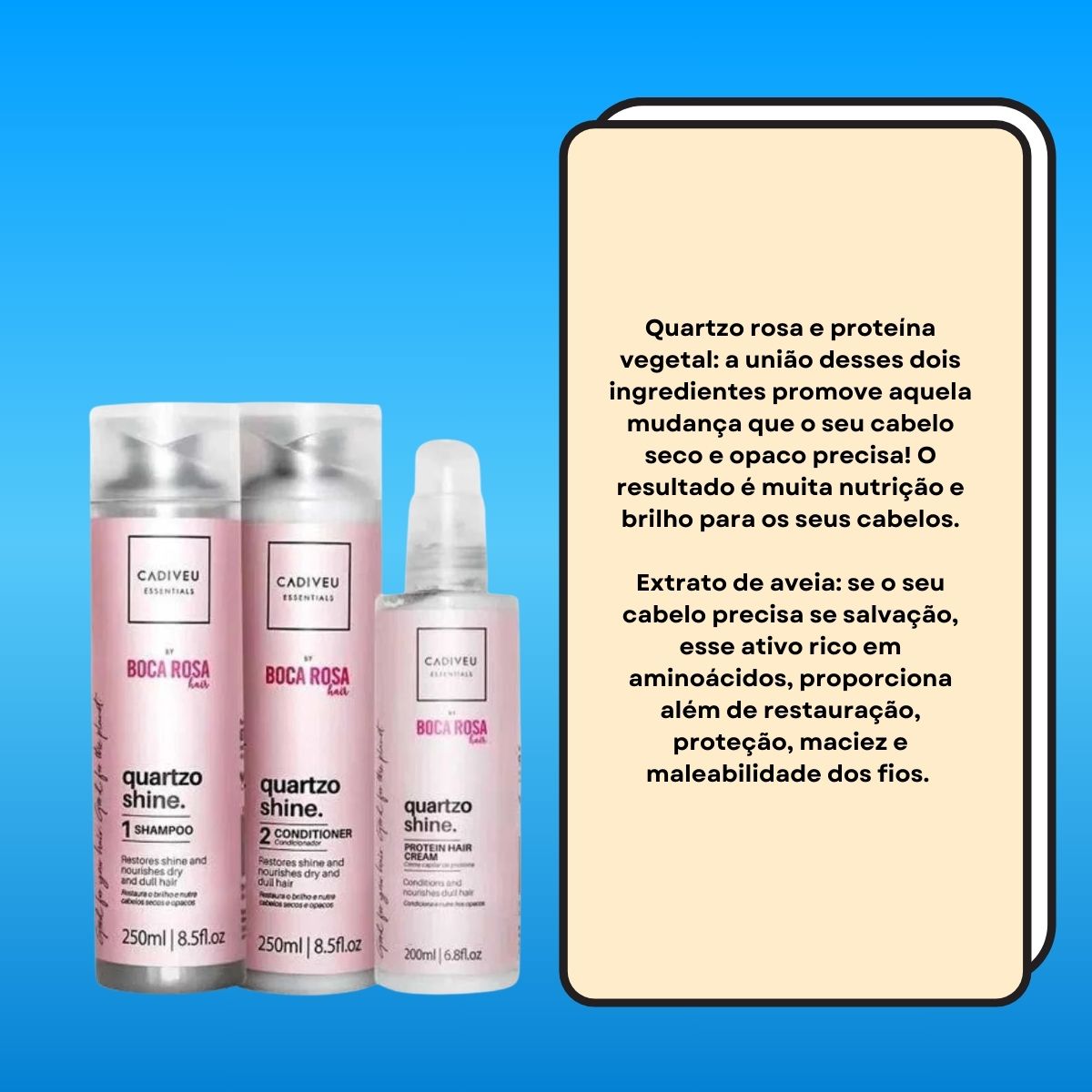 Kit Cadiveu Boca Rosa Hair Limpeza & Cuidados Diários (3 Produtos)