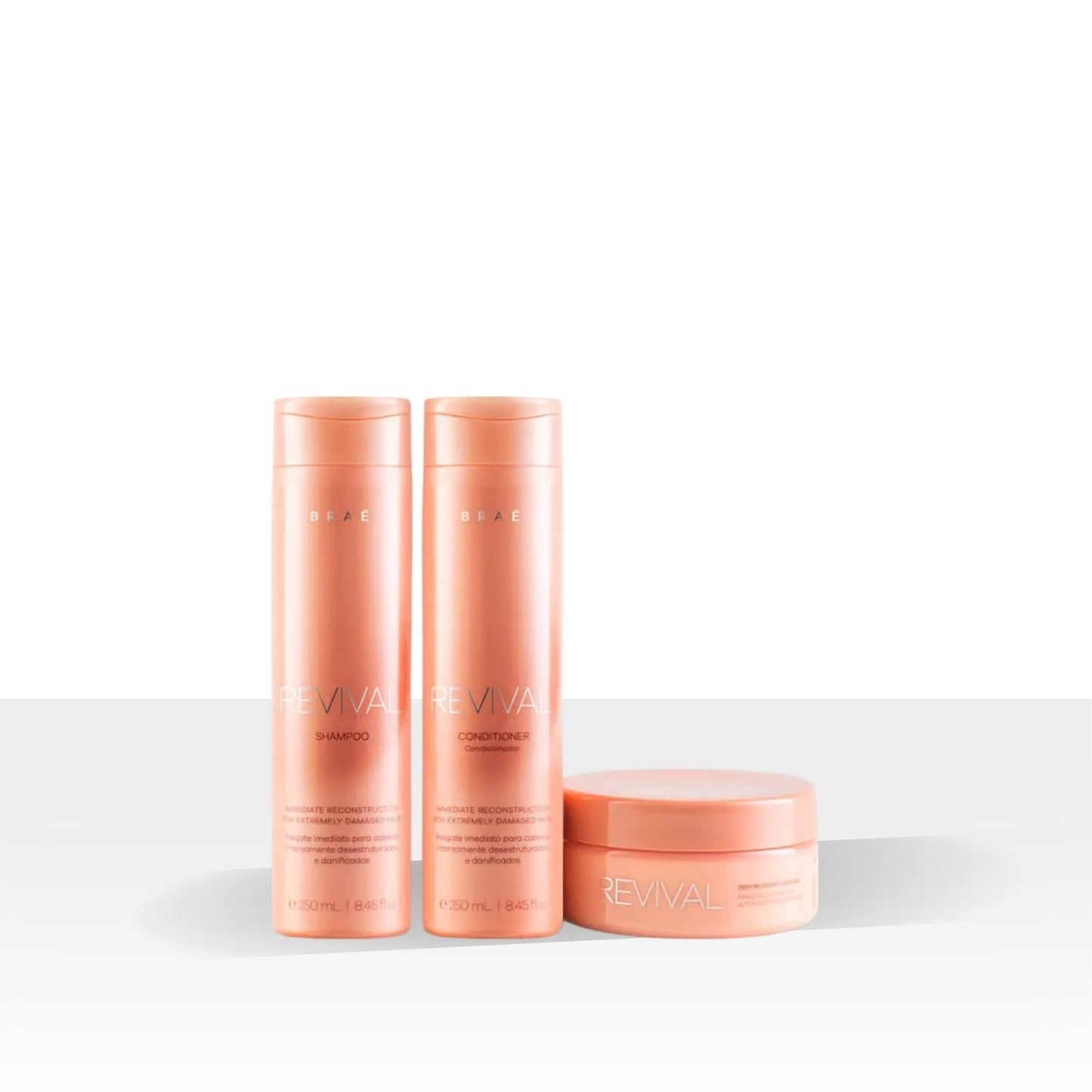 Kit Braé Revival Shampoo 250 ml + Condicionador 250 ml + Máscara 200 g