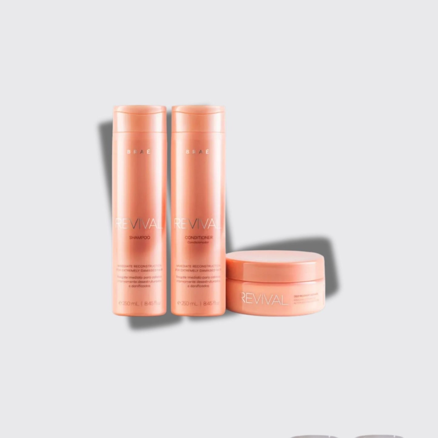Kit Braé Revival Shampoo 250 ml + Condicionador 250 ml + Máscara 200 g