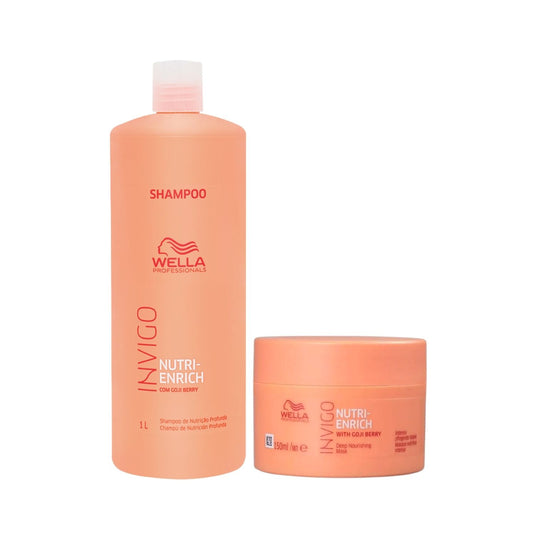 Kit Wella Invigo Nutri-Enrich Shampoo 1 Litro + Máscara 150 ml