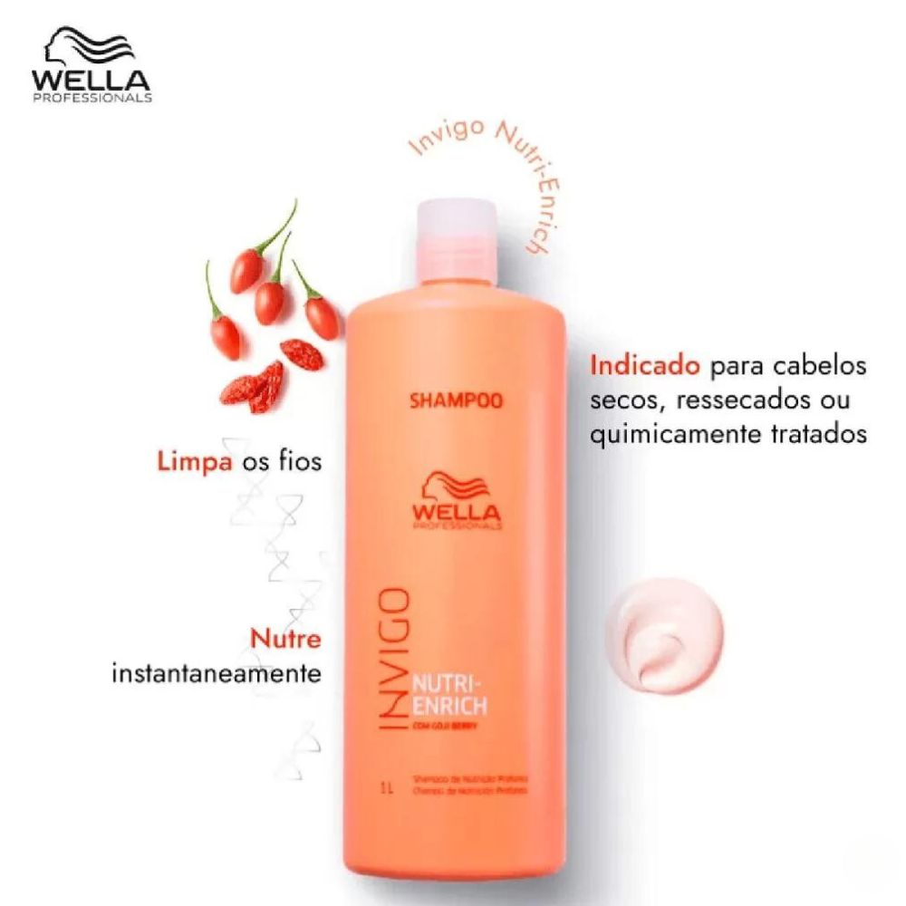 Kit Wella Invigo Nutri-Enrich Shampoo 1 Litro + Máscara 150 ml
