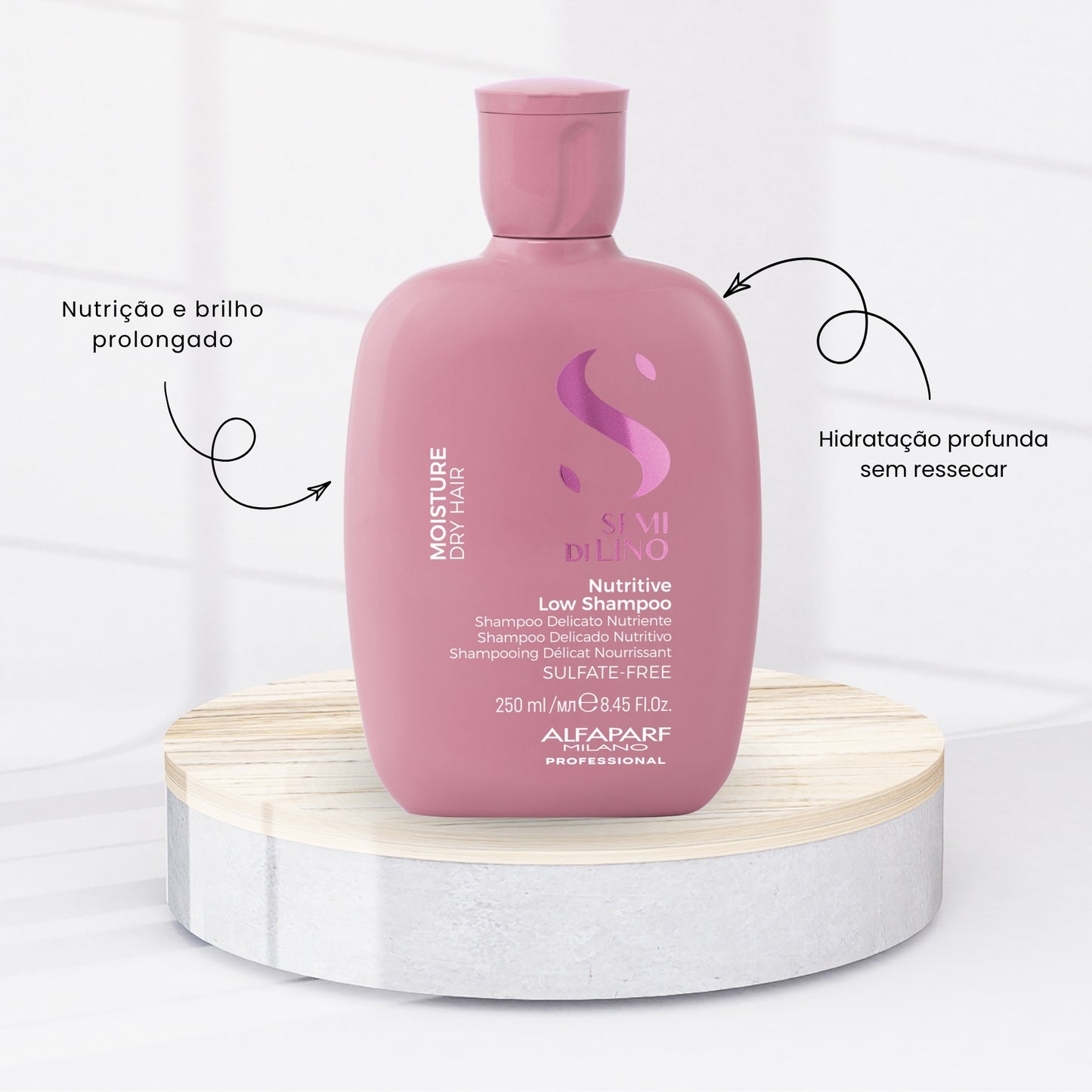 Shampoo Alfaparf Semi Di Lino Moisture Nutritive Shampoo Hidratante sem Sulfato 250 ml