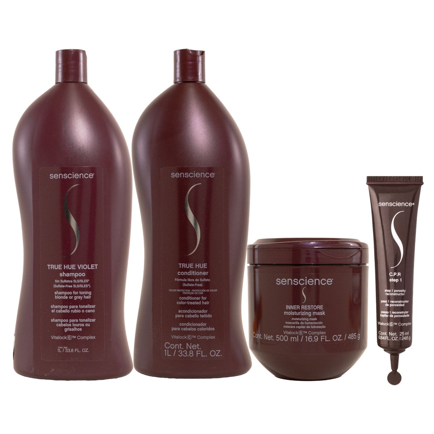 Kit Senscience True Hue Violet Shampoo + Condicionador 1 Litro + Inner Hidratação 500 ml + C.P.R 25 ml