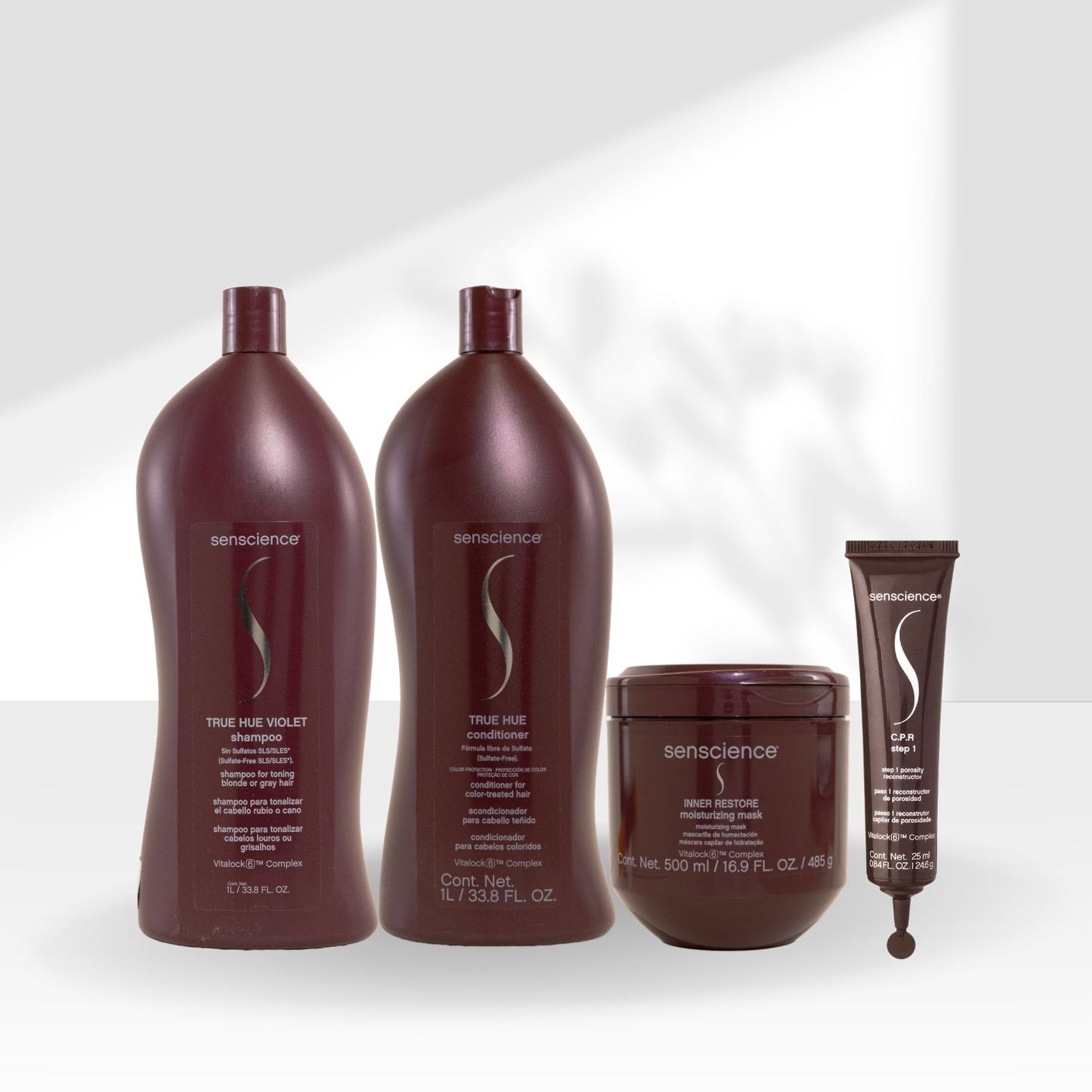 Kit Senscience True Hue Violet Shampoo + Condicionador 1 Litro + Inner Hidratação 500 ml + C.P.R 25 ml