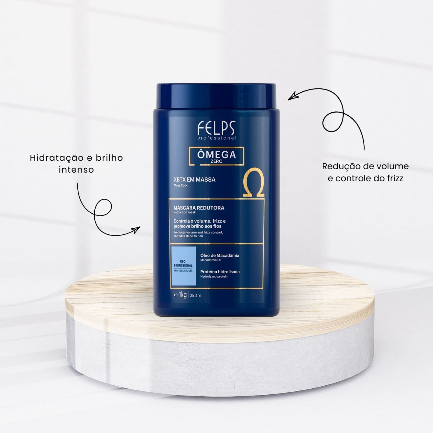 Botox Capilar Felps Omega Zero Nanoplastia Redutor de Volume 1 Kg