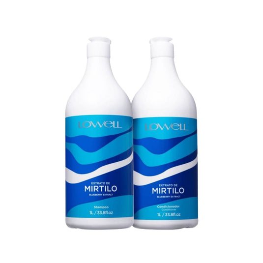 Kit Lowell Extrato de Mirtilo Shampoo 1 Litro + Condicionador 1 Litro