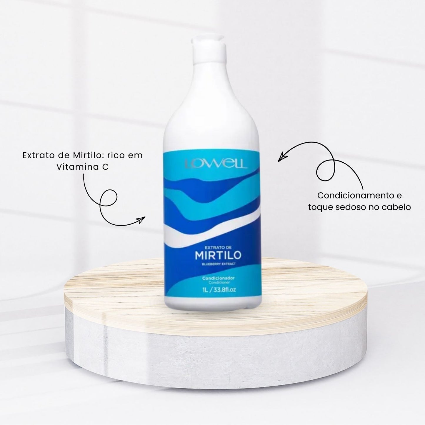 Kit Lowell Extrato de Mirtilo Shampoo 1 Litro + Condicionador 1 Litro